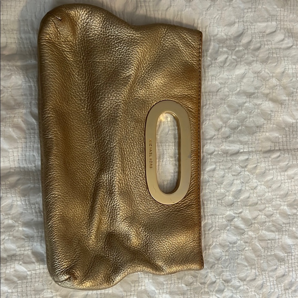 Michael Kors Gold Clutch Bag